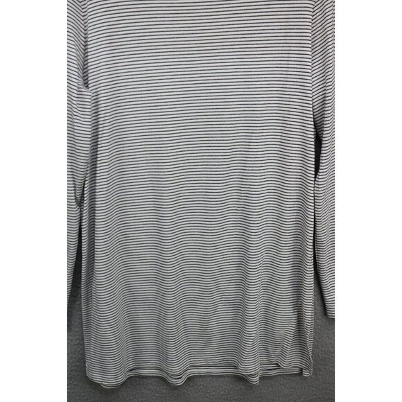 J.Jill Wearable Long Sleeve Striped Slinky Long Tunic Top-Size Medium-Side Slits - Picture 10 of 11